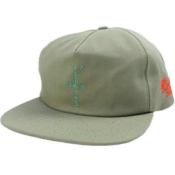 2019 Nike Jordan Travis Scott Cactus Jack Highest Snapback Hat II Olive New - Picture 1 of 8